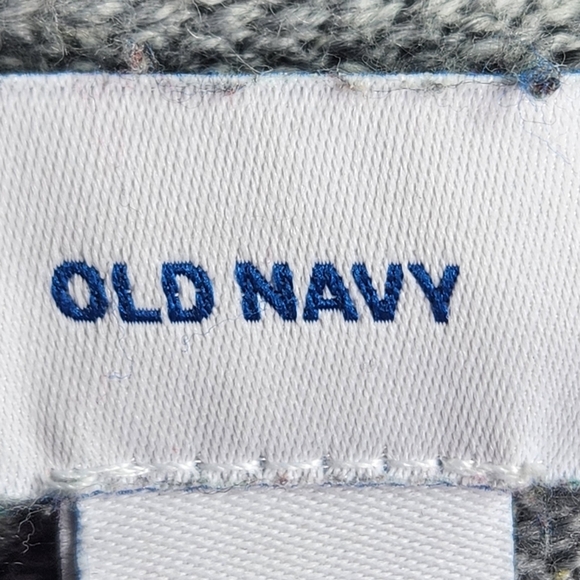 Old Navy Grey w/Speckled V Neck Cotton Blend Long Sleeve Sweater Size Medium - Picture 6 of 8